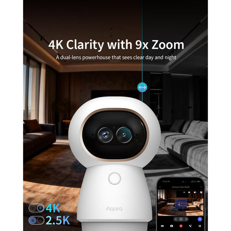 Hub aparatu Aqara g350 (biały, podwójny obiektyw, 4k 2,5k, 360°)