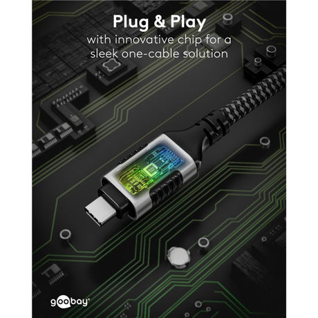 Adapter sieciowy Goobay USB-C 3.2 gen1 na RJ-45 (czarno-srebrny, 2 metry)