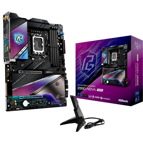 Płyta główna Asrock Z890 Nova WiFi Socket 1851 (czarna, RAID, 5 GB-LAN, 2,5 GB-LAN, WiFi 7, BT, dźwięk, ATX)