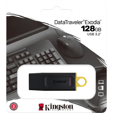 Pendrive Kingston Data Traveller exodia 128 GB (czarno-żółty, DTX 128 GB)