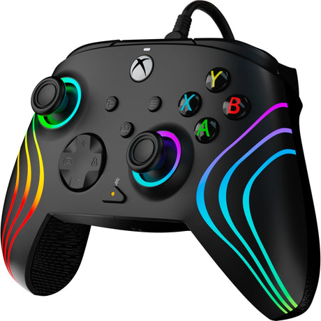 Pdp wired controller - afterglow wave (zwart, xbox series x|s, xbox one, pc)