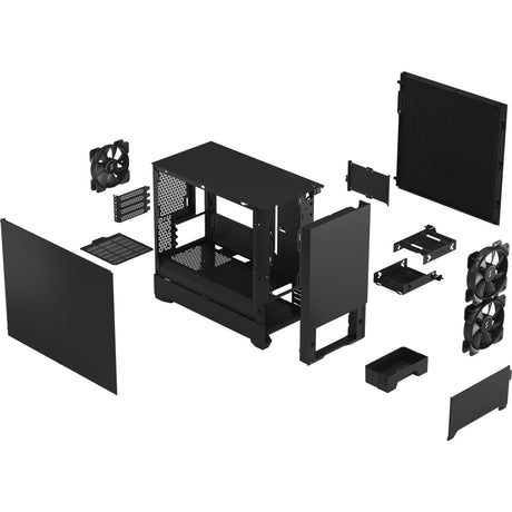 Fractal design pop mini cicha czarna solidna obudowa midi tower (czarna | 2x USB-A)