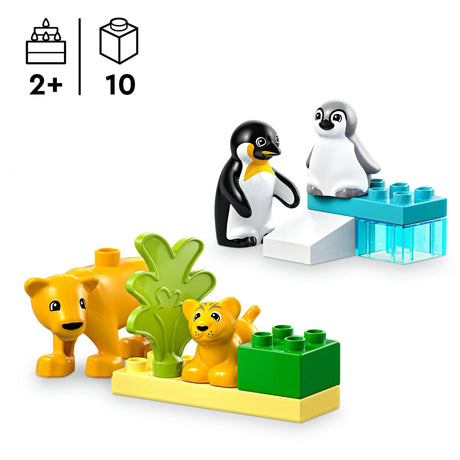 LEGO Duplo Town 10442 rodziny dzikich zwierząt: pingwiny i lwy