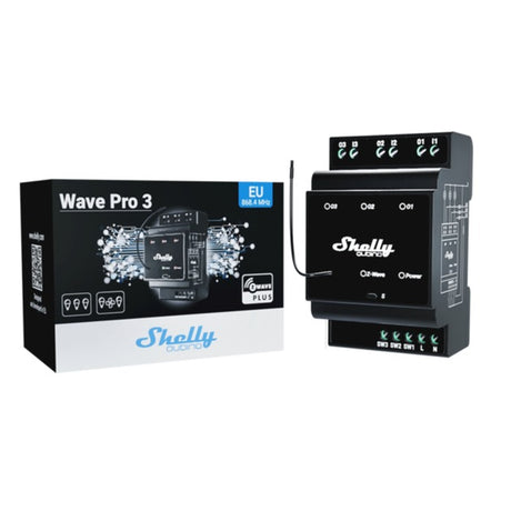 Przełącznik Shelly Qubino Wave Pro 3 (czarny, z-wave s800)