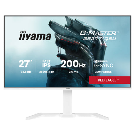 Monitor do gier Iiyama G-Master Red Eagle GB2771QSU-W1 27 (biały, 2x HDMI, DisplayPort, 2x USB-A, 2x USB-C, 200 Hz)