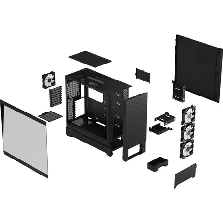 Fractal design pop xl air rgb obudowa typu big tower (czarna | 2x usb-a | rgb | szkło hartowane)