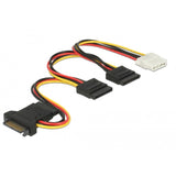 Delock 15-pinowa wtyczka sata > 3 x gniazdo sata + 1 x 4-pinowy kabel molex żeński (pcb) (20 cm)