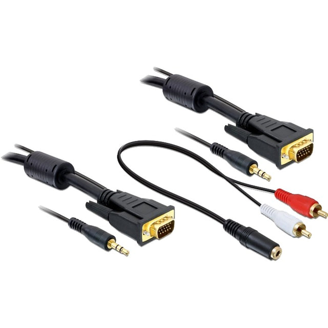 Delock kabel vga + dźwięk 5 m kabel męsko-męski (czarny, 84454)