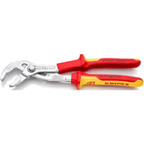 Knipex cobra vde high-tech szczypce do pomp wodnych 87 26 250 Szwedzkie szczypce do pomp wodnych (czerwono-żółte, ząbkowane powierzchnie chwytne, przebijany zawias)