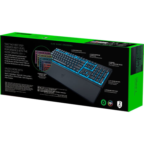 Klawiatura do gier Razer Ornata V3 x Low Profile RGB (czarna, układ US (QWERTY), membrana, 100%)