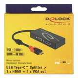 Delock Adapter USB-C > HDMI VGA (czarny, 0,2 metra)