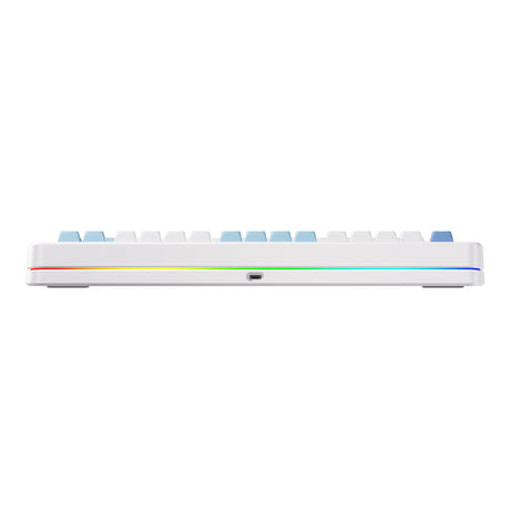 Mchose x75 v2 blue whale sea niestandardowa mechaniczna klawiatura rgb (biała, układ amerykański (qwerty), swk whale sea, 75%, rgb, hot swap, double-shot pbt, bezprzewodowa | bluetooth | usb-c)