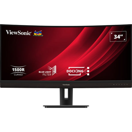 Zakrzywiony monitor dokujący Viewsonic UwQHD VG3456C 34 Ultrawide (czarny (matowy), 2x HDMI, 1x Display Port, USB-A, USB-B, USB-C, LAN, Audio)
