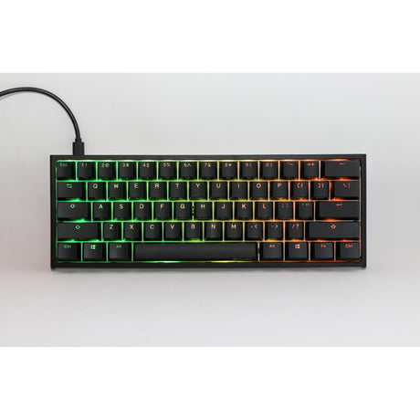 Mechaniczna klawiatura do gier Ducky one 2 pro mini classic rgb (czarna, układ amerykański (qwerty), wiśnia mx speed srebrna, 60%, dioda rgb, double-shot pbt, mechanika szarlatanu)