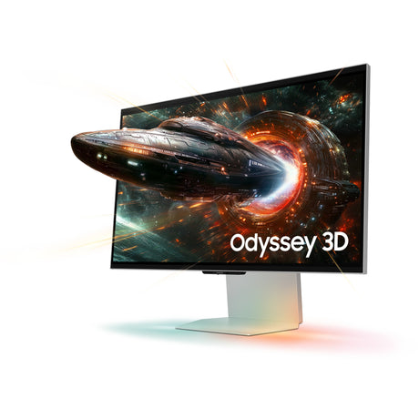Monitor do gier Samsung Odyssey 3D G90XF 27 4K UHD (srebrny, 2x HDMI, DisplayPort, 2x USB-A, USB-B, 165 Hz)