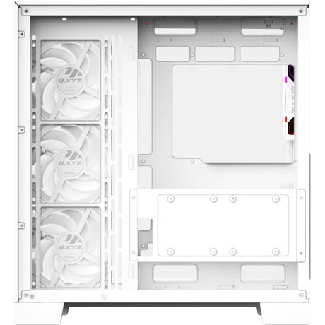 Obudowa Xyz PC Gear Tesseract A-RGB Midi Tower (biała | 2x USB-A | 1x USB-C | RGB | Szkło hartowane)