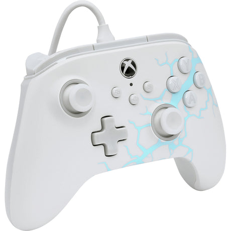 Kontroler Powera Advantage z kablem do konsoli Xbox x|s - polar ice (biało-niebieski, xbox series x|s, xbox one, PC)