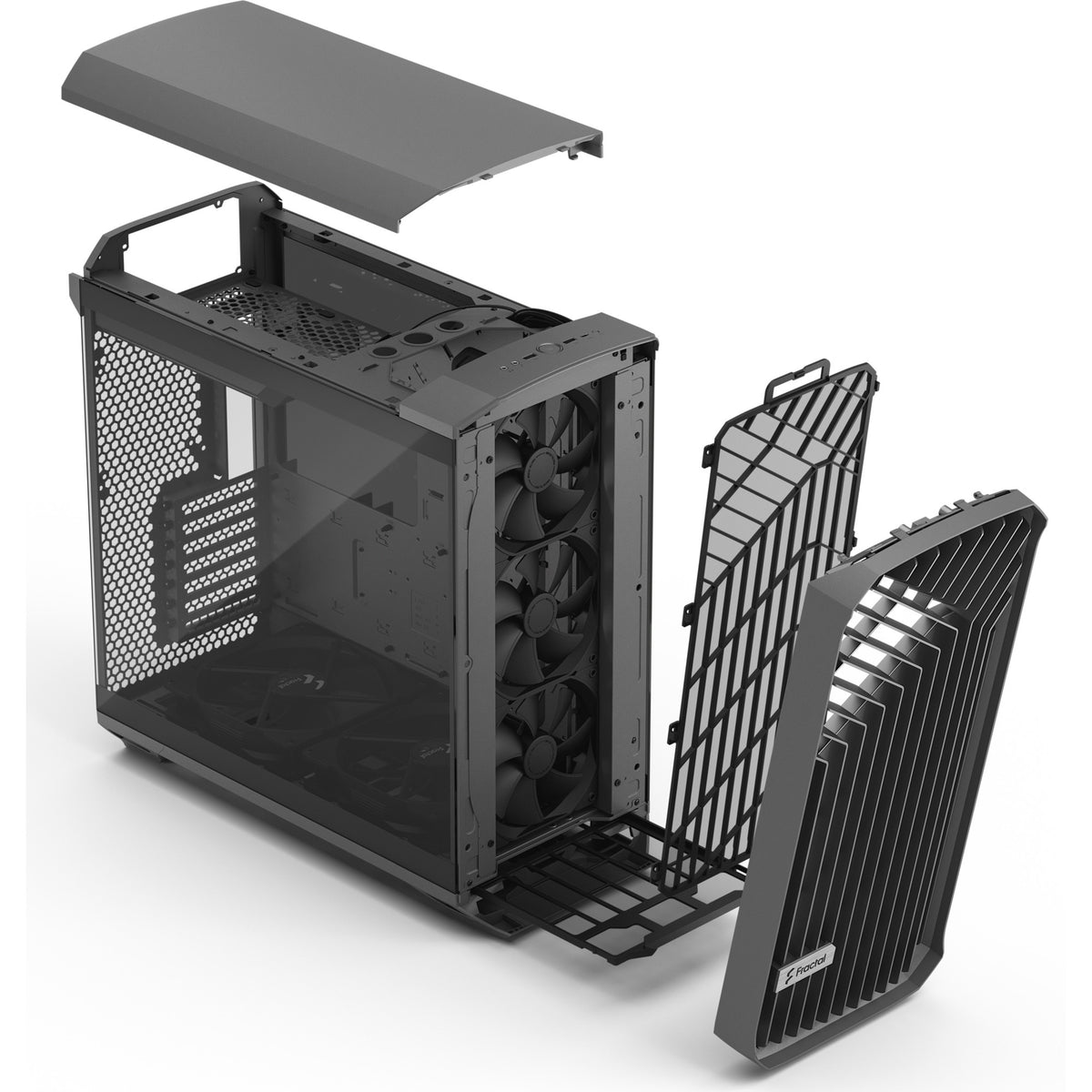Fractal design torrent grey tg jasna odcień obudowy midi tower (szary | 2x USB-A | 1x USB-C | szkło hartowane)