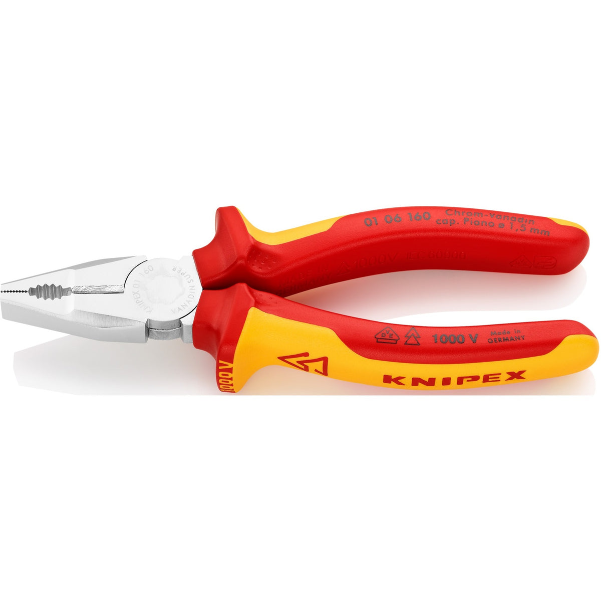 Szczypce uniwersalne Knipex 01 06 160 chromowo-wanadowe 160mm vde