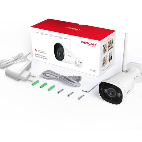 Foscam G4C, zewnętrzna kamera bezpieczeństwa 2K Starlight WiFi (biała)