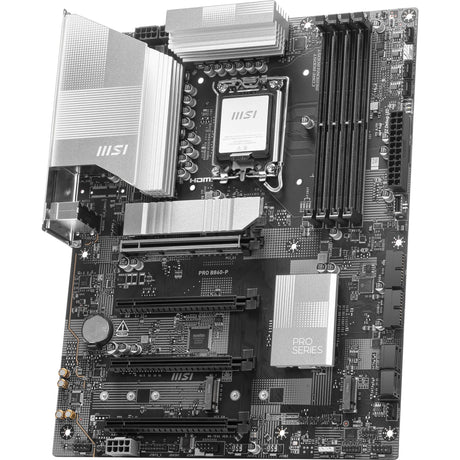 Płyta główna MSI Pro B860-P z gniazdem 1851 (srebrna, RAID, 5 GB-LAN, dźwięk, ATX)