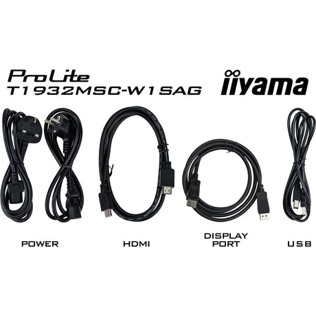 Monitor dotykowy Iiyama prolite t1932msc-w1sag 19 (biały, HDMI, Display Port, VGA, USB-B)
