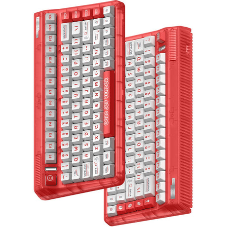 Bezprzewodowa klawiatura mechaniczna Iqunix og80 Joy Seller (czerwona, układ amerykański (qwerty), iqunix moonstone, 80% (tkl), diody led rgb, możliwość wymiany podczas pracy, pbt, 2,4 GHz | bluetooth 5.1 | usb-c)