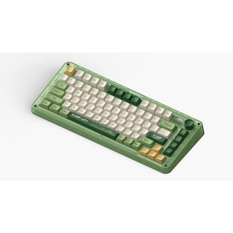 Bezprzewodowa klawiatura mechaniczna kempingowa Iqunix Zx75 (zielona, układ amerykański (qwerty), wiśnia mx cicha czerwona, 75%, diody rgb, możliwość wymiany podczas pracy, podwójny strzał pbt, 2,4 GHz | bluetooth 5.1 | usb-c)
