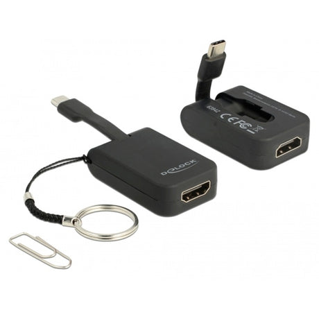 Delock Brelok na klucze z adapterem USB-C > HDMI (czarny, 4k 30hz)