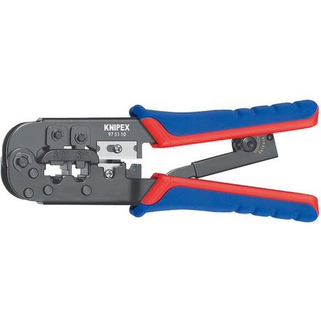 Szczypce do zaciskania wtyków typu western Knipex, oksydowane z wielokomponentowymi uchwytami 190 mm - 975110