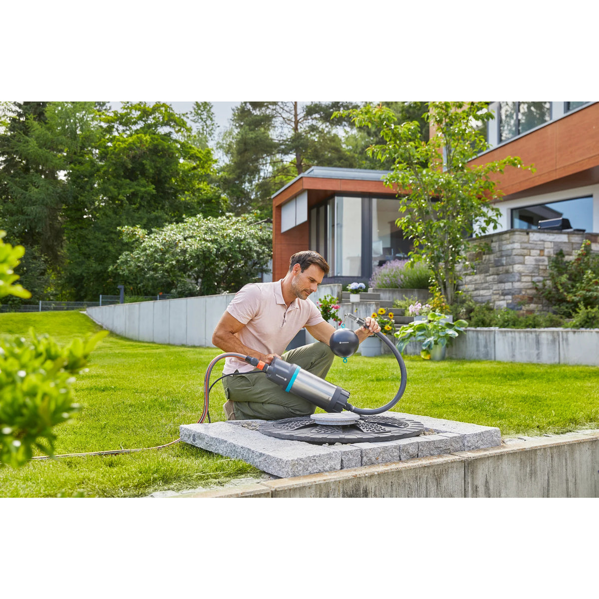 Zestaw filtrów ssących Gardena z zaworem zwrotnym (szary srebrny)