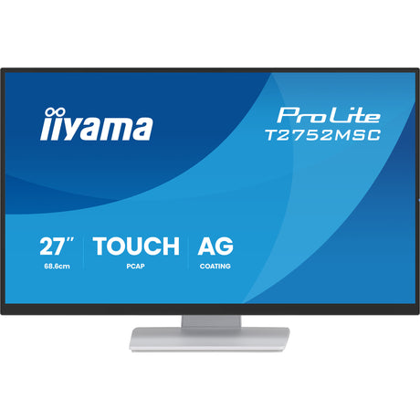 Iiyama prolite t2752msc-w1ag 27 monitor dotykowy (biały (matowy), 100 Hz, HDMI, Display Port, USB 3.2 gen 1, audio, ekran dotykowy)