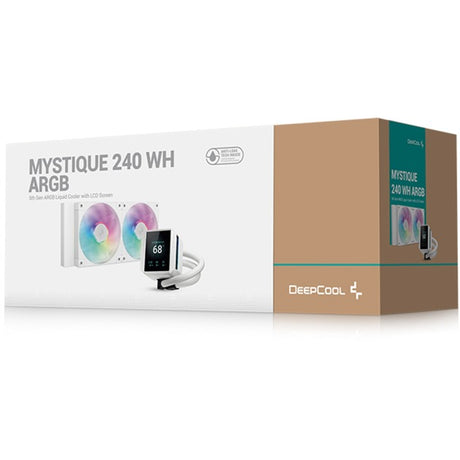 Chłodzenie wodne Deepcool mystique 240 argb (białe, 4-pinowe złącze wentylatora pwm)