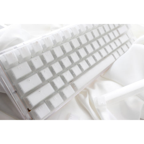Klawiatura mechaniczna Ducky one 3 sf aura biała rgb (biała, układ amerykański (qwerty), wiśniowy mx brązowy, 65%, abs double shot, hot swap)