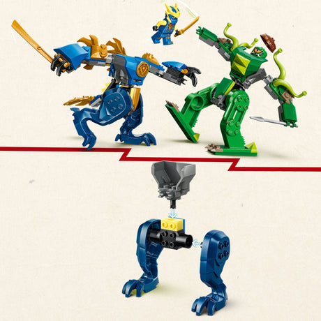 Lego ® ninjago® – bitwa smoczego mecha Jay’a – zabawkowy mech – zestaw do zabawy z 2 minifigurkami – 71853