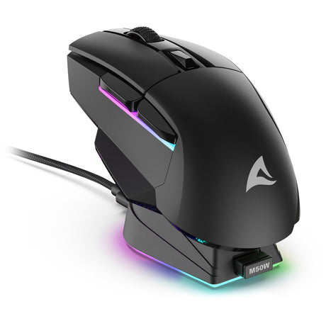Mysz do gier Sharkoon Skiller sgm50w (czarna, 400 - 6400 dpi, diody rgb)