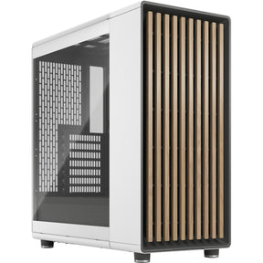 Obudowa Midi Tower o konstrukcji fraktalnej (biały kolor drewna | 2x USB-A | 1x USB-C | szkło hartowane)