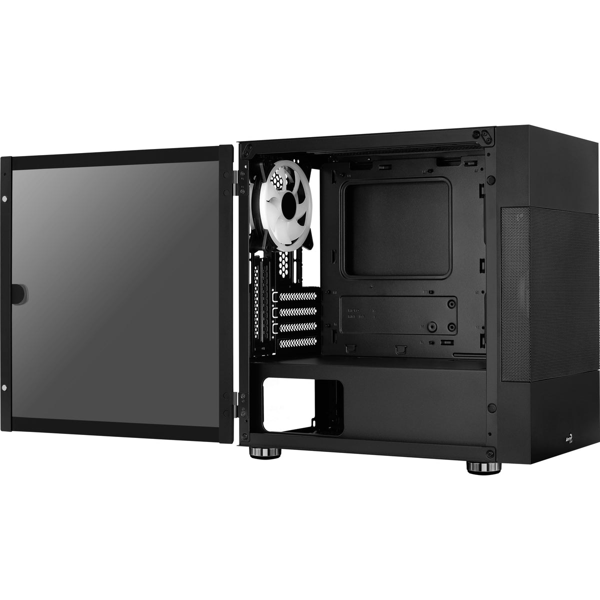 Obudowa mini tower Aerocool atomic v2 (czarna | 2x USB-A | okienko)