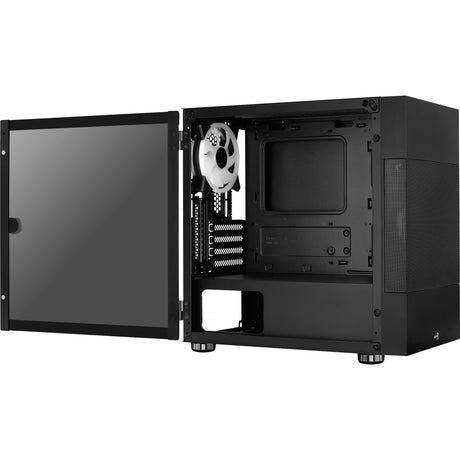 Obudowa mini tower Aerocool atomic v2 (czarna | 2x USB-A | okienko)