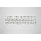 Ducky zero 6108 czysta biała mechaniczna klawiatura do gier rgb (biała, układ amerykański (qwerty), wiśnia mx2a czerwona, 100%, diody rgb, double-shot pbt, hot swap, 2,4 ghz | bluetooth | usb-c)