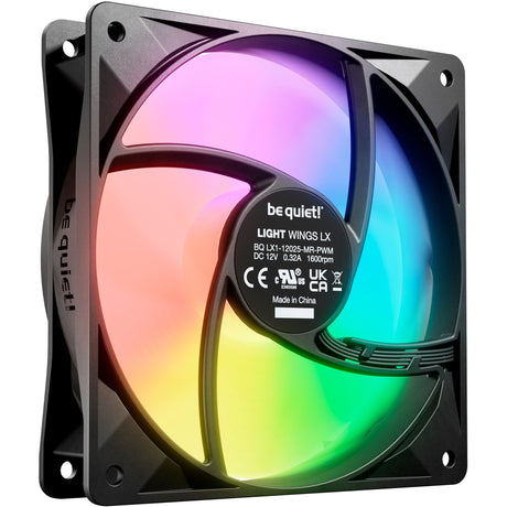 Bądź cicho! Wentylator obudowy Light Wings lx pwm rgb (czarny, 120 x 120 x 25 mm)