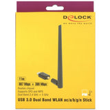 Delock Dwuzakresowa antena sztyftowa USB 3.0 WLAN (czarna)