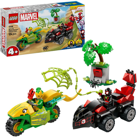 Lego Spidey 11198 Pościg pająka i elektro z pojazdami dinozaurów