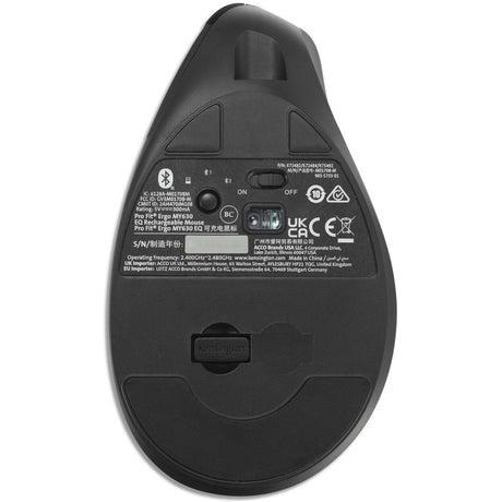 Mysz akumulatorowa Kensington pro fit ergo my630 eq (czarna, 1000 - 2400 dpi, Bluetooth, 2,4 GHz)
