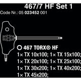 Zestaw Wera 467 7 torx hf 1 śrubokręt krzyżakowy + stojak, 7 sztuk (czarno-zielony, z funkcją przytrzymywania)