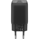 Szybka ładowarka Goobay USB-C nano (65 W) i tekstylny kabel USB-C (czarny, 1 metr)