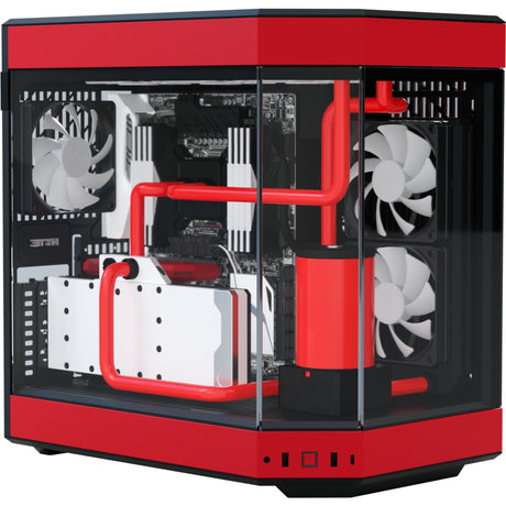 Obudowa Midi Tower Hyte Y60 (czerwony czarny | 3x USB-A | szkło hartowane)