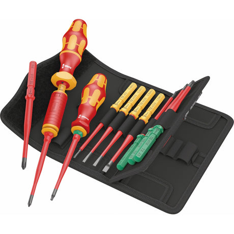 Wera Kraftform Kompakt VDE 16 Torque Extra Slim 1 Wkrętak z wyszukiwarką narzędzi (czerwony żółty, 16 sztuk)