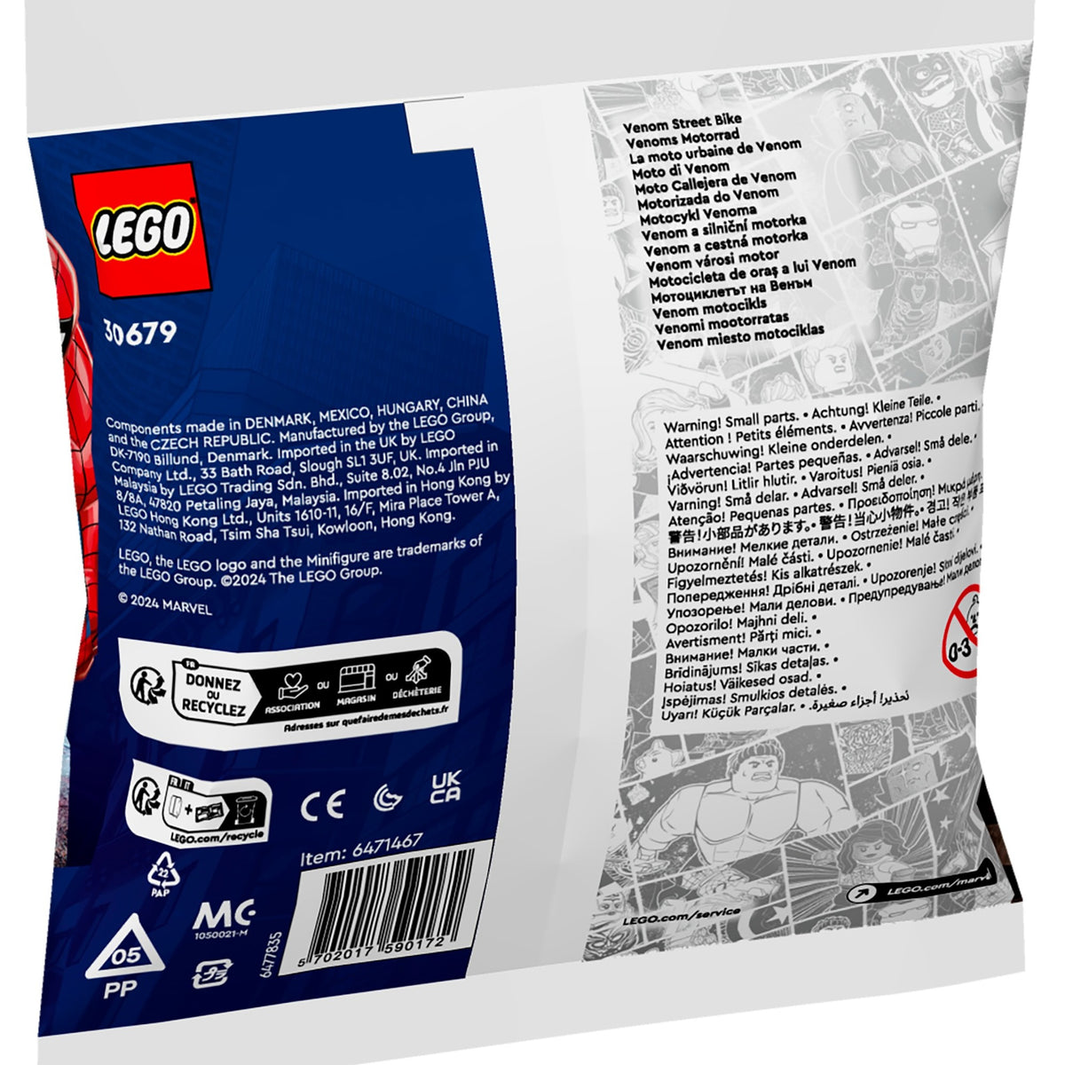 Lego Marvel - zabawka konstrukcyjna roweru ulicznego Venom (30679)