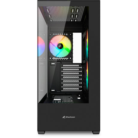 Obudowa midi tower Sharkoon sk6 argb (czarna | 2x usb-a | rgb | szkło hartowane)